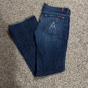 7 For All Mankind Dark Blue Boot Cut Jeans